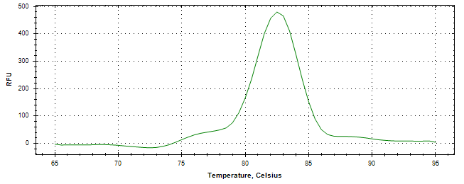 Melt curve analysis of above amplification.