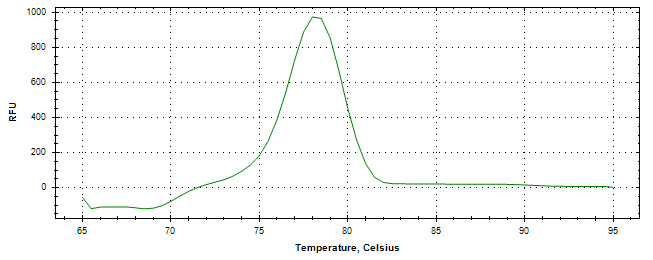 Melt curve analysis of above amplification.