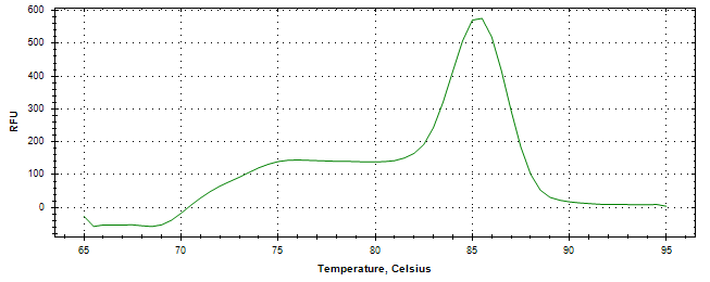 Melt curve analysis of above amplification.