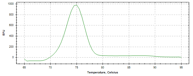 Melt curve analysis of above amplification.