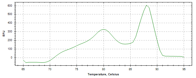 Melt curve analysis of above amplification.