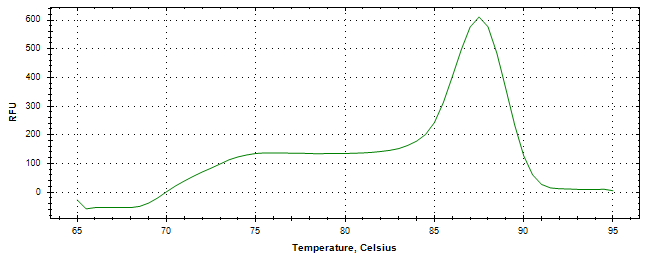 Melt curve analysis of above amplification.