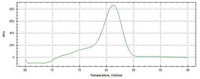 Melt curve analysis of above amplification.