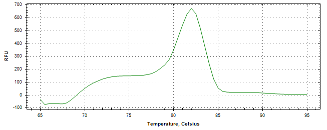 Melt curve analysis of above amplification.