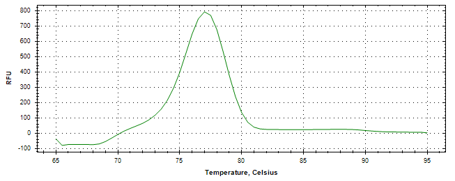 Melt curve analysis of above amplification.
