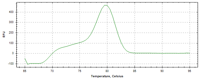 Melt curve analysis of above amplification.