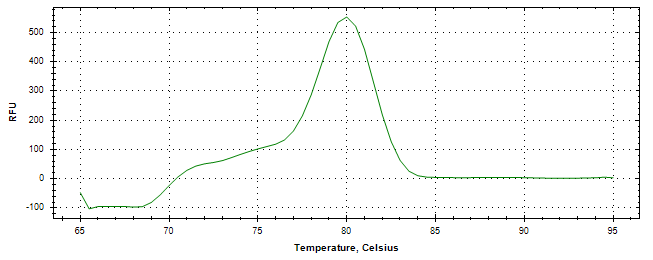 Melt curve analysis of above amplification.