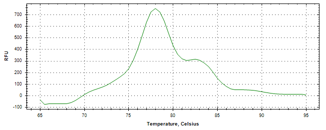 Melt curve analysis of above amplification.