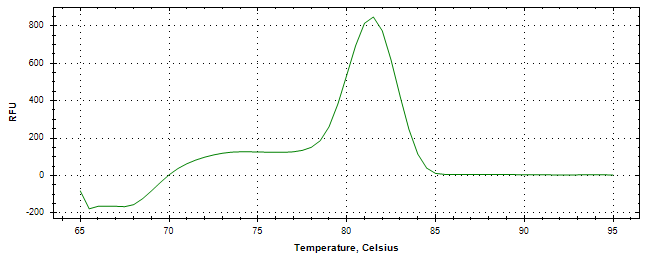 Melt curve analysis of above amplification.