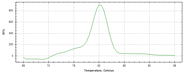 Melt curve analysis of above amplification.