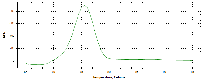 Melt curve analysis of above amplification.