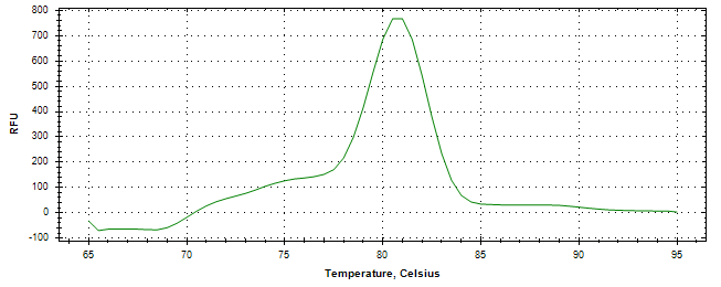 Melt curve analysis of above amplification.