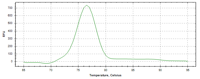 Melt curve analysis of above amplification.