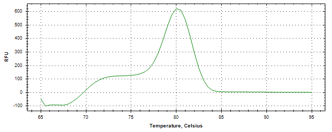 Melt curve analysis of above amplification.