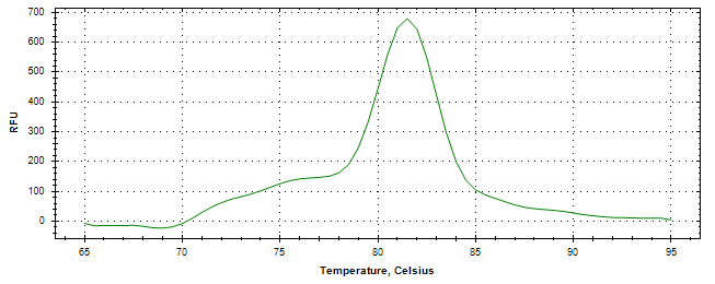 Melt curve analysis of above amplification.