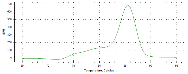 Melt curve analysis of above amplification.