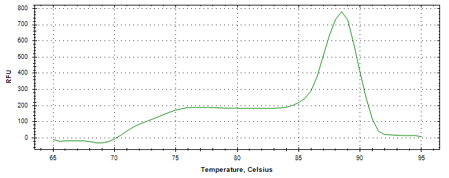 Melt curve analysis of above amplification.