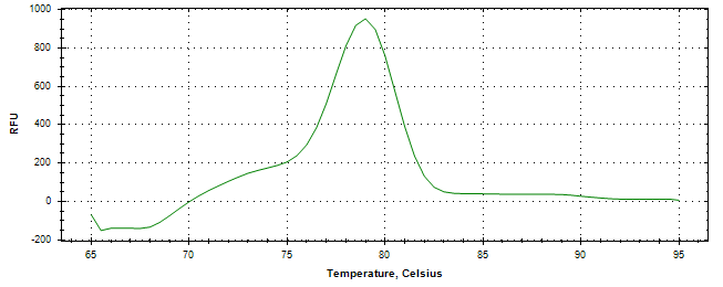 Melt curve analysis of above amplification.