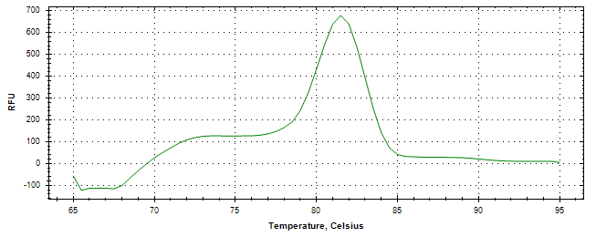 Melt curve analysis of above amplification.