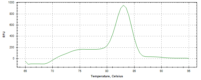Melt curve analysis of above amplification.