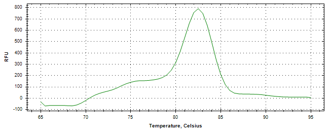 Melt curve analysis of above amplification.