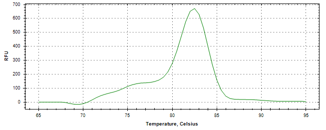 Melt curve analysis of above amplification.