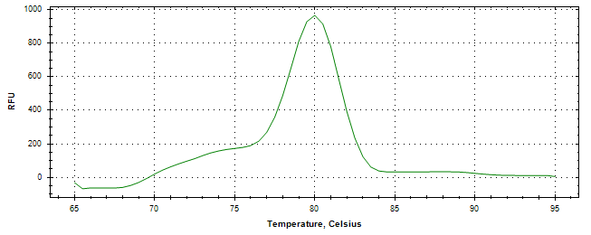 Melt curve analysis of above amplification.