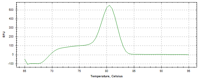 Melt curve analysis of above amplification.