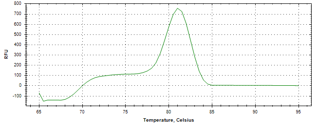 Melt curve analysis of above amplification.