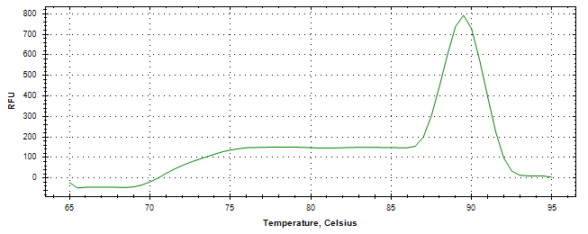 Melt curve analysis of above amplification.