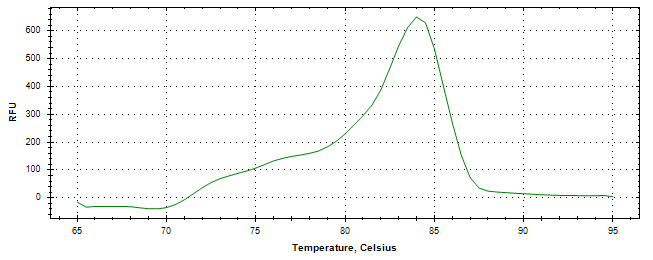 Melt curve analysis of above amplification.