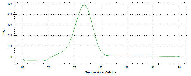 Melt curve analysis of above amplification.