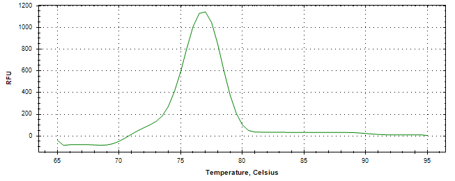 Melt curve analysis of above amplification.