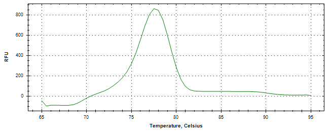Melt curve analysis of above amplification.