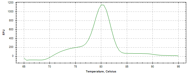 Melt curve analysis of above amplification.