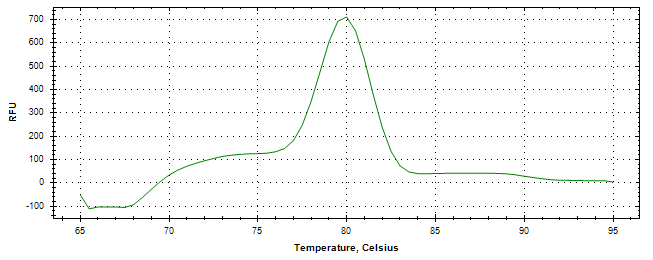 Melt curve analysis of above amplification.
