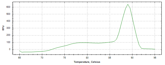 Melt curve analysis of above amplification.