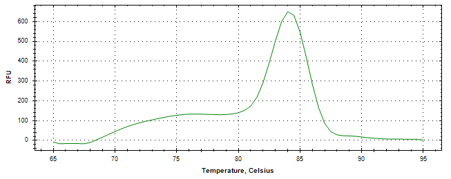 Melt curve analysis of above amplification.