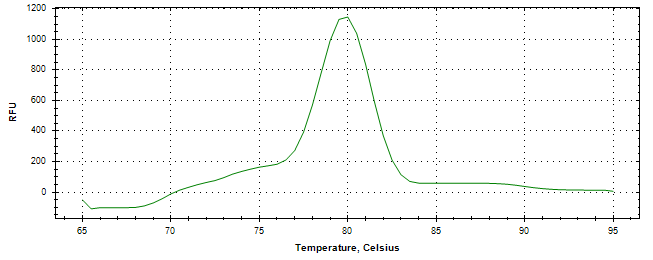 Melt curve analysis of above amplification.