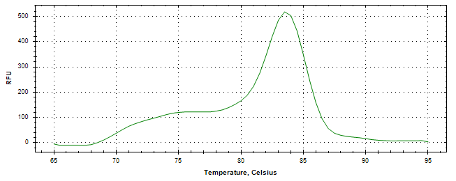 Melt curve analysis of above amplification.