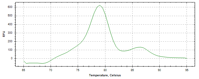 Melt curve analysis of above amplification.