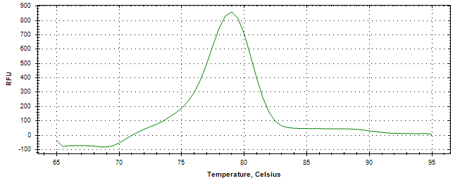 Melt curve analysis of above amplification.