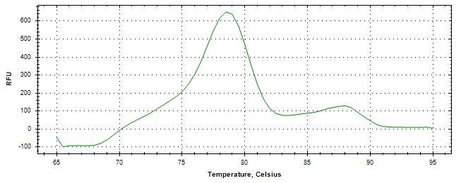 Melt curve analysis of above amplification.