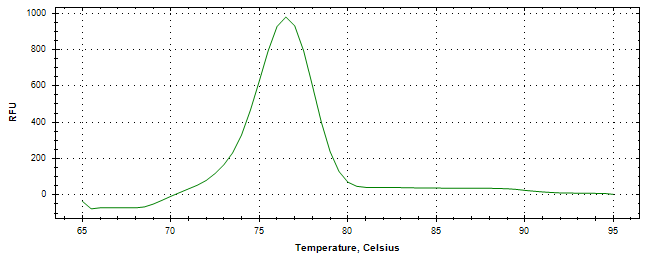 Melt curve analysis of above amplification.