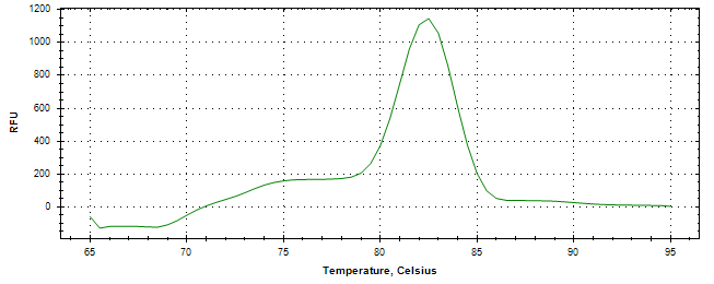 Melt curve analysis of above amplification.