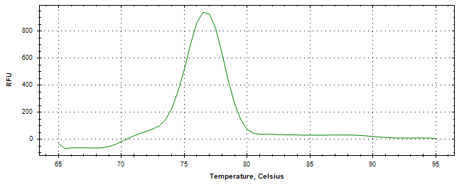 Melt curve analysis of above amplification.