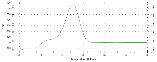 Melt curve analysis of above amplification.