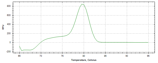 Melt curve analysis of above amplification.