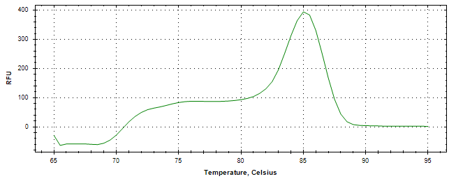 Melt curve analysis of above amplification.