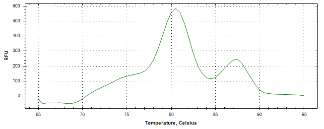 Melt curve analysis of above amplification.